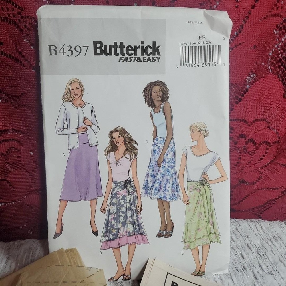 Butterick 14-20 Skirt Pattern Women Multi-Color A-Line Wrap B4397 Sewing DIY SEO
